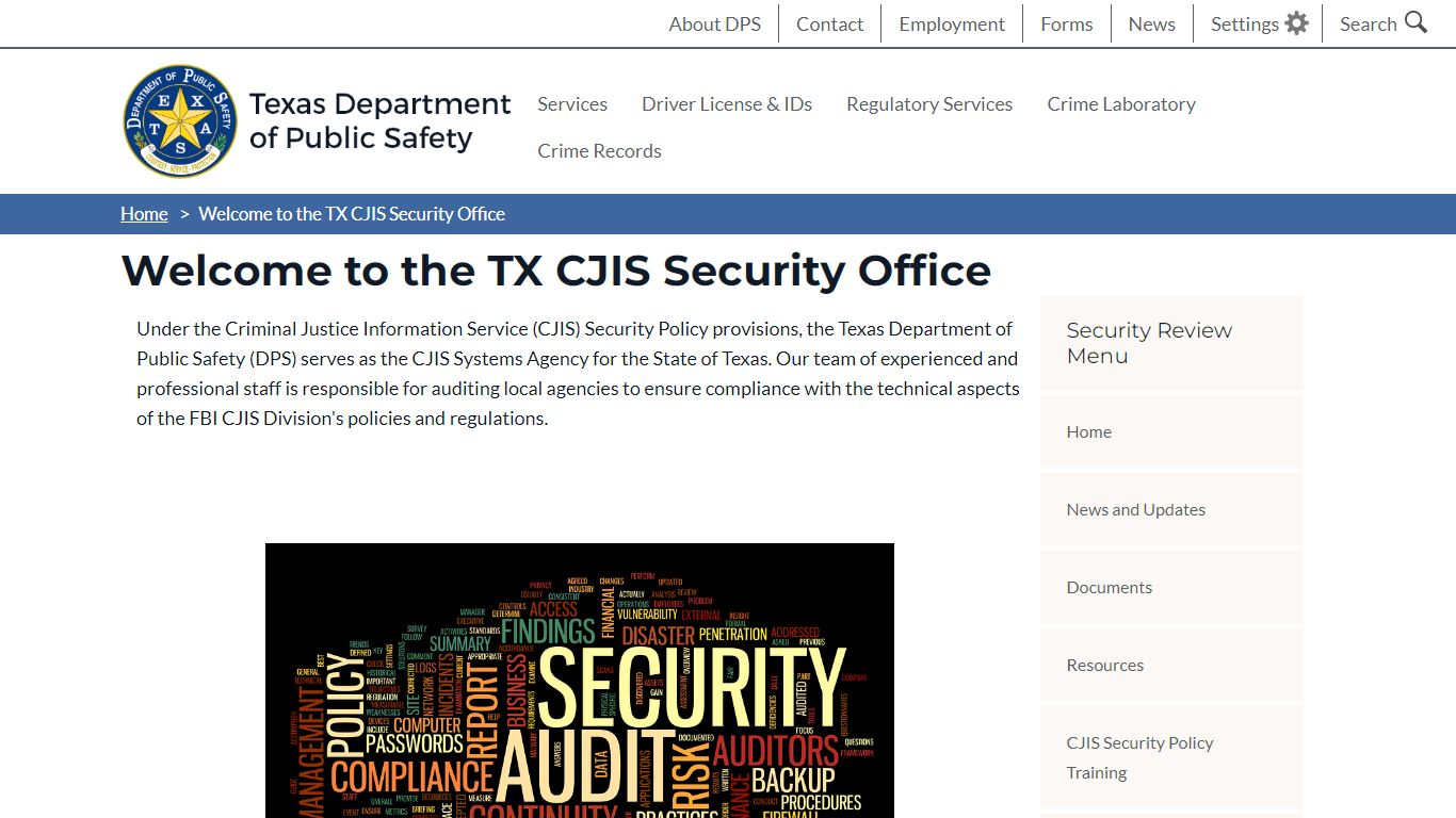 Welcome to the TX CJIS Security Office | Department of Public Safety